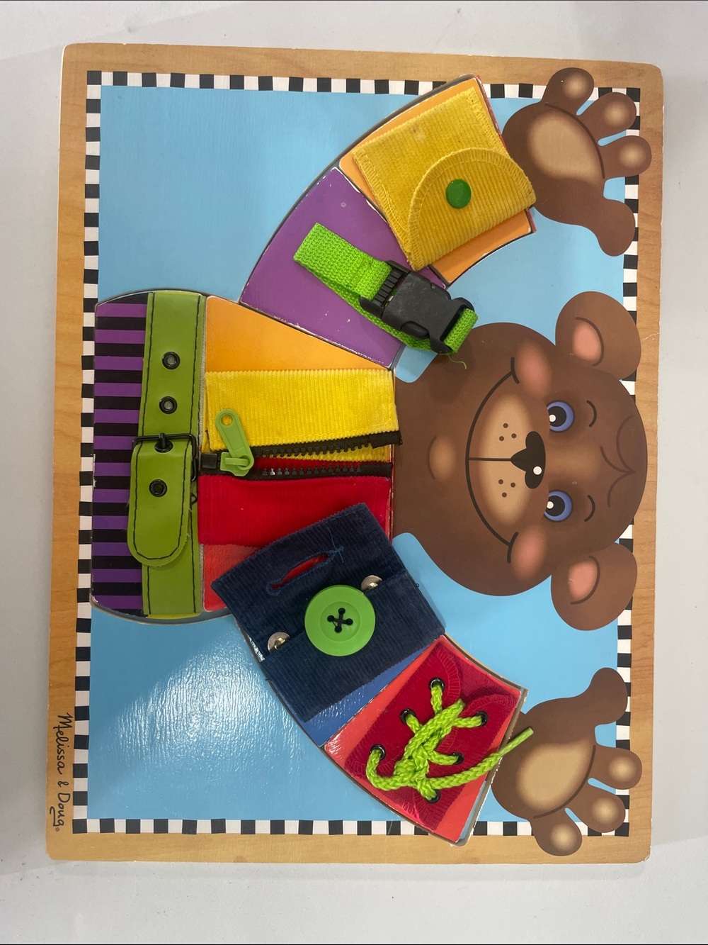 Melissa & Doug Bear Dress-Up Wooden Activity Board - Multicolor